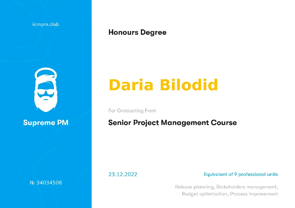 Author Daria Bilodid IT Certificate